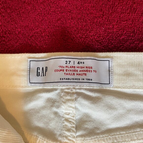 70's (vintage-look) high rise flare corduroy pants - Picture 4 of 13